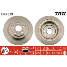 TRW féktárcsa DF7329 autóalkatrész