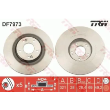 TRW féktárcsa DF7973 autóalkatrész