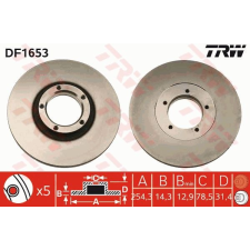 TRW Féktárcsa TRW DF1653 féktárcsa