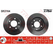TRW Féktárcsa TRW DF2704 féktárcsa
