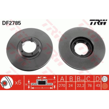 TRW Féktárcsa TRW DF2785 féktárcsa