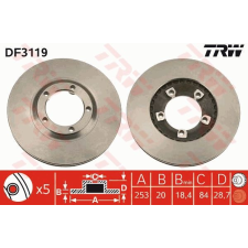 TRW Féktárcsa TRW DF3119 féktárcsa