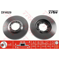 TRW Féktárcsa TRW DF4029 féktárcsa