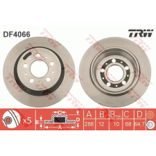 TRW Féktárcsa TRW DF4066 féktárcsa