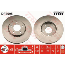 TRW Féktárcsa TRW DF4095 féktárcsa