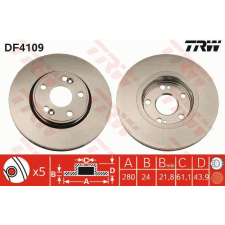 TRW Féktárcsa TRW DF4109 féktárcsa