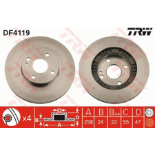 TRW Féktárcsa TRW DF4119 féktárcsa
