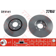 TRW Féktárcsa TRW DF4141 féktárcsa