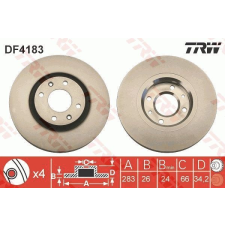 TRW Féktárcsa TRW DF4183 féktárcsa