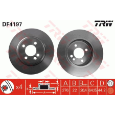 TRW Féktárcsa TRW DF4197 féktárcsa