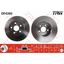 TRW Féktárcsa TRW DF4380 féktárcsa