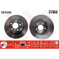 TRW Féktárcsa TRW DF4388 féktárcsa