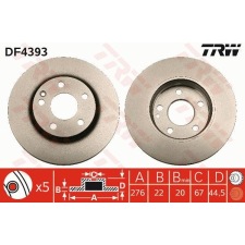 TRW Féktárcsa TRW DF4393 féktárcsa