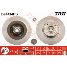 TRW Féktárcsa TRW DF4414BS féktárcsa
