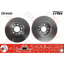 TRW Féktárcsa TRW DF4440 féktárcsa