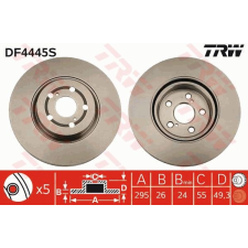 TRW Féktárcsa TRW DF4445S féktárcsa