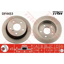 TRW Féktárcsa TRW DF4453 féktárcsa