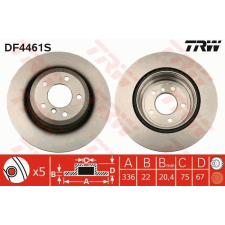 TRW Féktárcsa TRW DF4461S féktárcsa