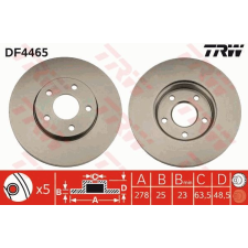 TRW Féktárcsa TRW DF4465 féktárcsa