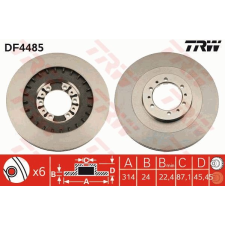 TRW Féktárcsa TRW DF4485 féktárcsa