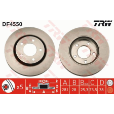 TRW Féktárcsa TRW DF4550 féktárcsa