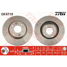 TRW Féktárcsa TRW DF4710 féktárcsa