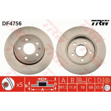 TRW Féktárcsa TRW DF4756 féktárcsa