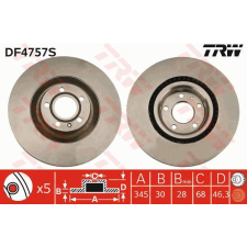 TRW Féktárcsa TRW DF4757S féktárcsa