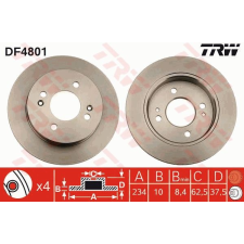 TRW Féktárcsa TRW DF4801 féktárcsa