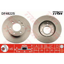 TRW Féktárcsa TRW DF4822S féktárcsa