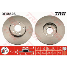 TRW Féktárcsa TRW DF4852S féktárcsa