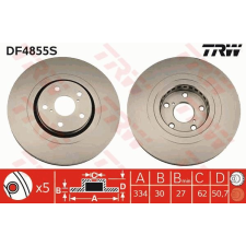 TRW Féktárcsa TRW DF4855S féktárcsa