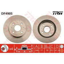 TRW Féktárcsa TRW DF4905 féktárcsa