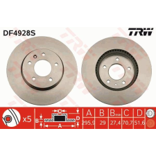 TRW Féktárcsa TRW DF4928S féktárcsa