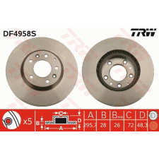TRW Féktárcsa TRW DF4958S féktárcsa