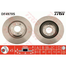 TRW Féktárcsa TRW DF4970S féktárcsa