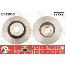 TRW Féktárcsa TRW DF4983S féktárcsa