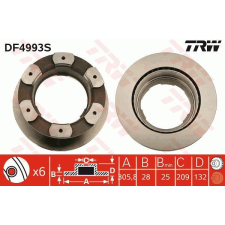 TRW Féktárcsa TRW DF4993S féktárcsa
