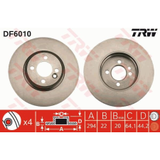 TRW Féktárcsa TRW DF6010 féktárcsa