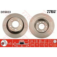 TRW Féktárcsa TRW DF6033 féktárcsa