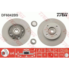 TRW Féktárcsa TRW DF6042BS féktárcsa