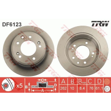 TRW Féktárcsa TRW DF6123 féktárcsa