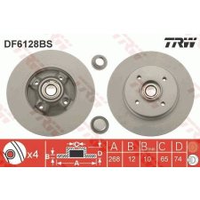 TRW Féktárcsa TRW DF6128BS féktárcsa