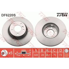 TRW Féktárcsa TRW DF6220S féktárcsa