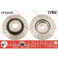 TRW Féktárcsa TRW DF6242S féktárcsa