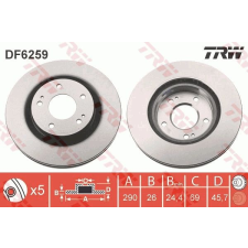 TRW Féktárcsa TRW DF6259 féktárcsa