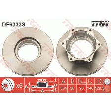 TRW Féktárcsa TRW DF6333S féktárcsa