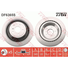 TRW Féktárcsa TRW DF6365S féktárcsa