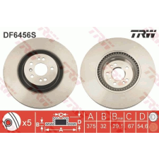TRW Féktárcsa TRW DF6456S féktárcsa