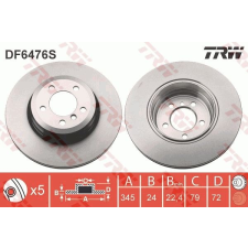 TRW Féktárcsa TRW DF6476S féktárcsa